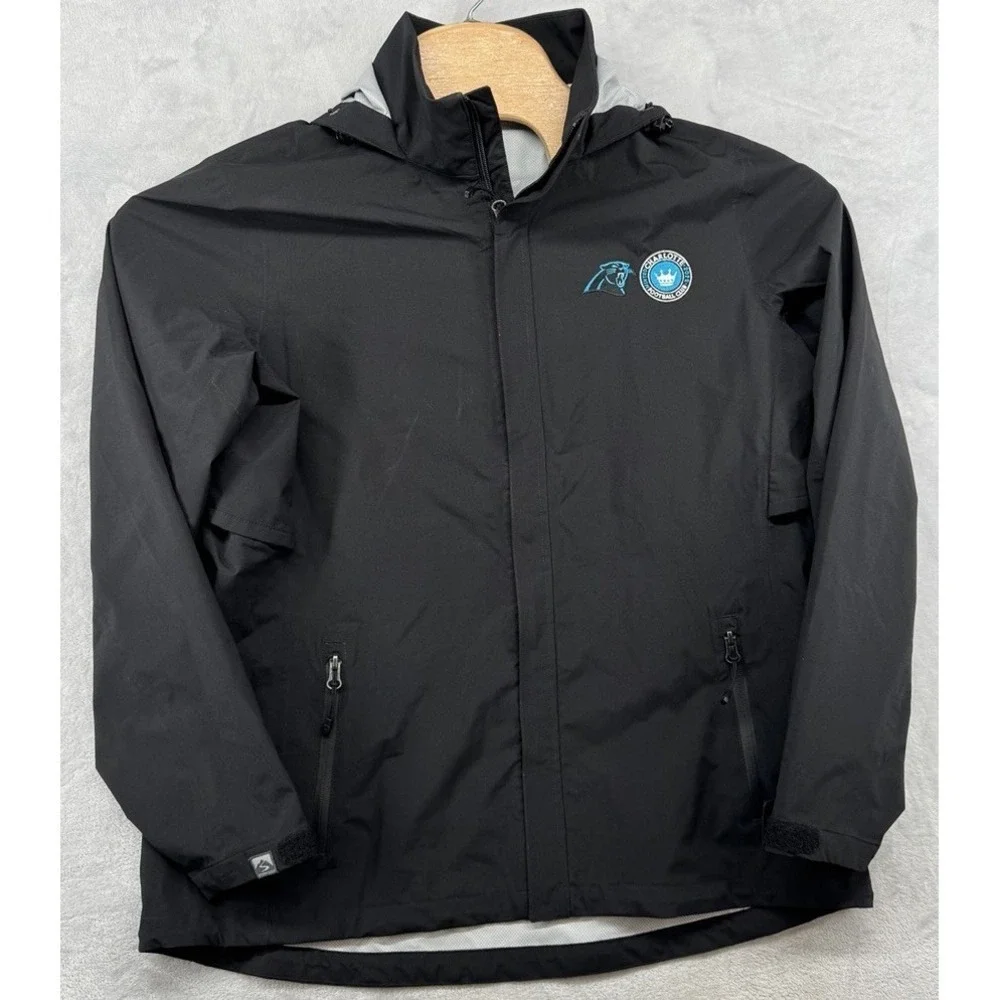 Storm Creek Caroina Panthers‎ Charlotte FC Black Rain Jacket Women's Size L